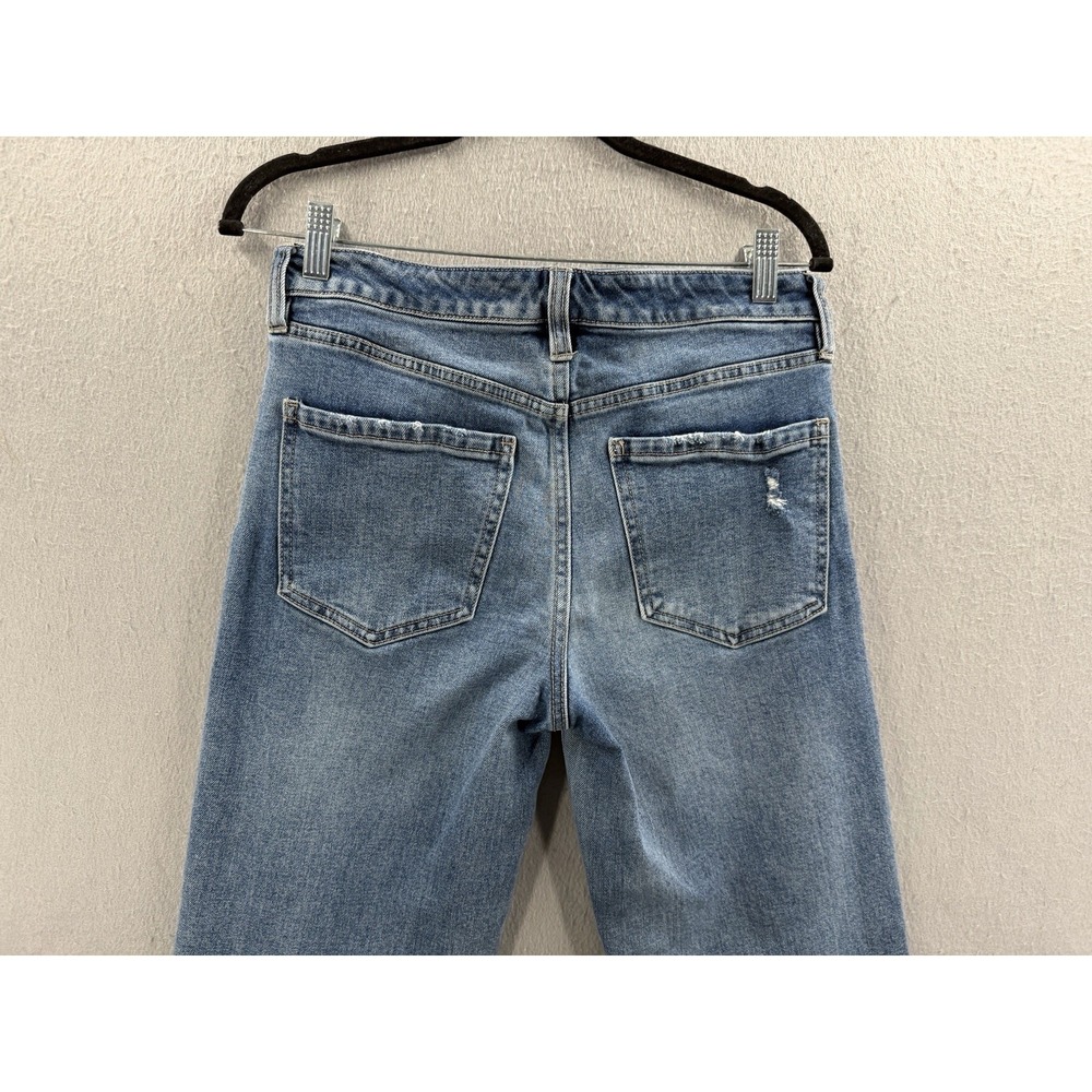 Liverpool Kennedy Straight Womens 4/27 Eco Blue Denim Cropped Frayed Hem Chic - Picture 6 of 14